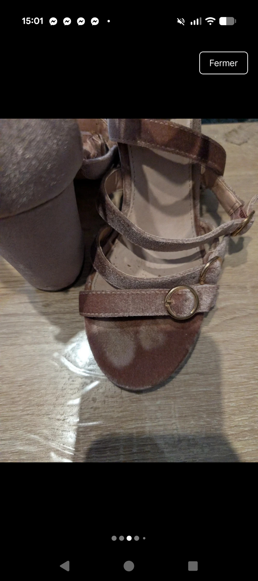 Magnifique Sandales à talons en velours rose poudré Sacha Trend Collection taille 37 – photo 3